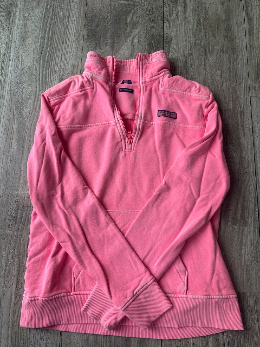 Pink Quarter-Zip Pullover Sweatshirt
